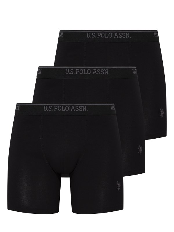 U.S. POLO ASSN. 3Pack boxerky s prodlouženou nohavičkou 80454 černé | Vermali.cz